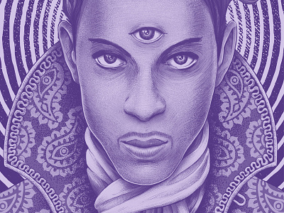 Purple drawing eye face illustration line work pattern portrait prince purple texture