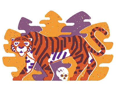 Shere Khan animal car jungle leaves skull stripes texture tiger