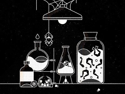 Hocus Pocus frog graphic halloween illustration laboratory light magic potion spider teeth texture vector