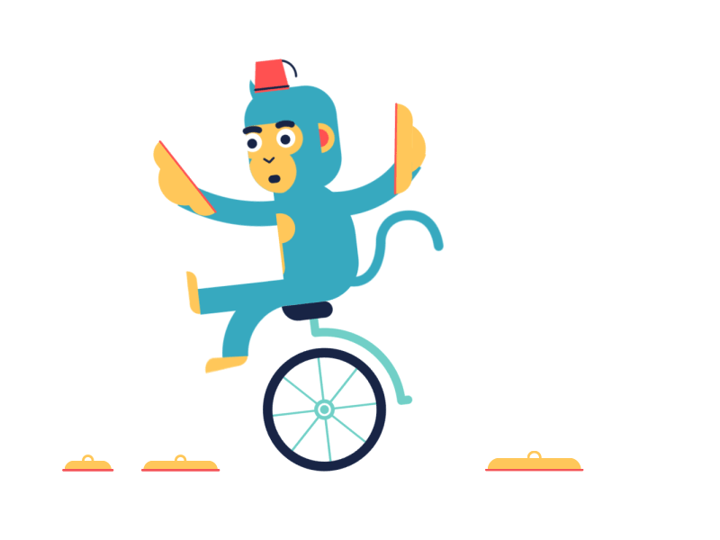 Going Crazy? animation circus crazy gif loop mad monkey overwhelmed symbols