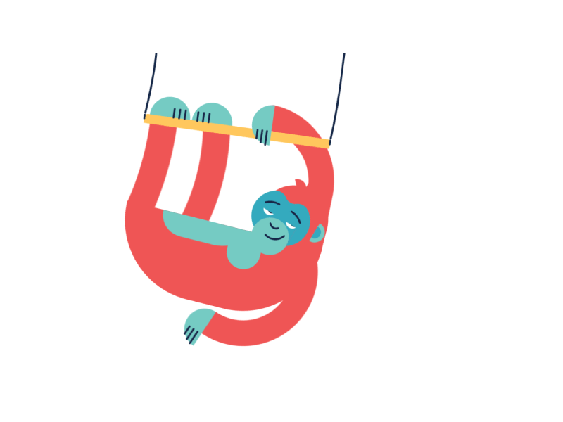 Hanging Out animation chilling gif hanging looping orangutan primate relaxing swinging