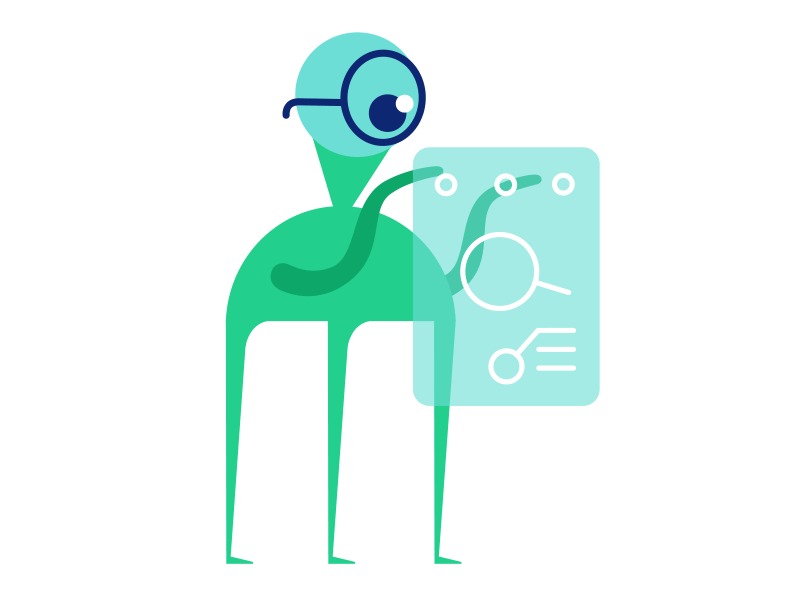 BUSY! alien animation character creature gif glasses illustration motion moving space vector working