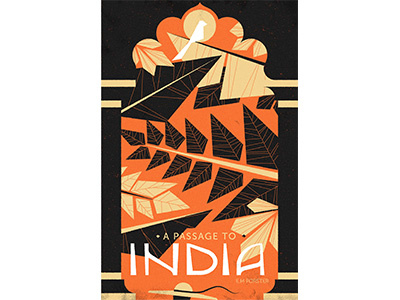 A Passage to India arch book cover graphic hat illustration plants retro simple texture vector vintage