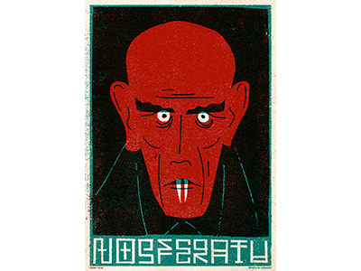 Nosferatu art character classic drawing film horror illustration poster retro texture vampire vintage