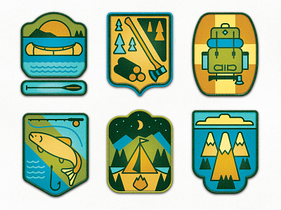 10 Ways to Be More Canadian axe badges camping canoe clouds fishing mountains patches tent wood