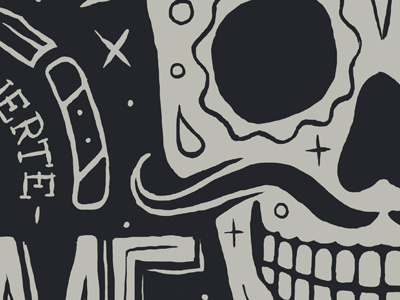 Skull dead hand drawn knife mexico moustache muerte skull typography