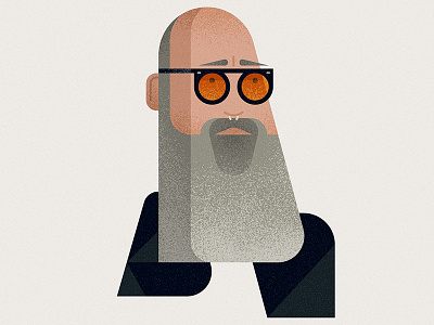 Stipe bald beard celebrity character flat glasses illustration music portrait rem texture vector