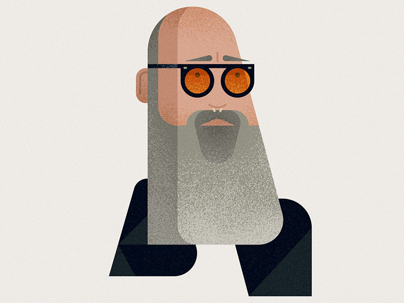 Stipe texture flat rem music bald beard glasses portrait celebrity vector character illustration