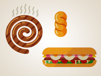 South African things pt.2 boerewors braai cape town food gatsby icons koeksuster local roll sweet vector