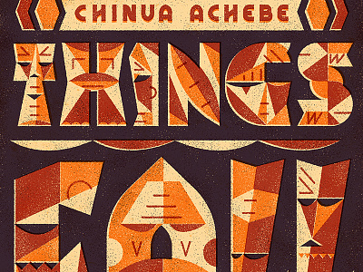 Things Fall Apart achebe book cover illustration lettering texture things fall apart type typography