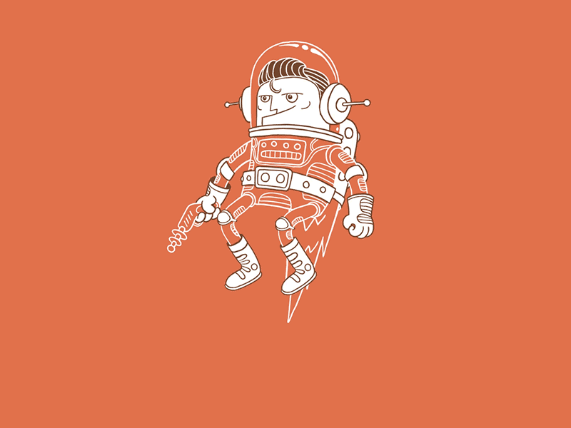 One Giant Leap animation astronaut character character design gif illustration loop motion retro space