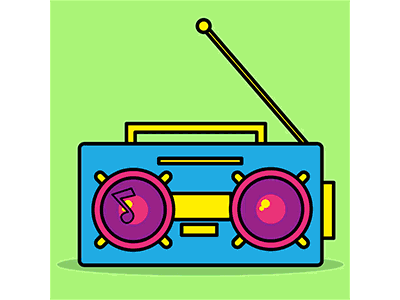Fruit of the Loom animation boom box character dancer gif illustration loop motion music underwear vector