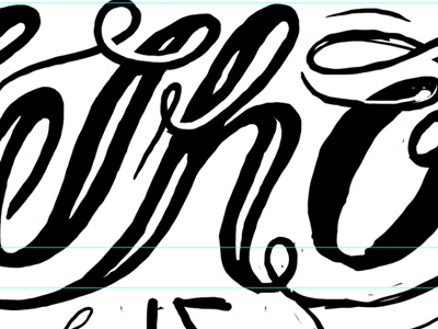 Type in progress cursive swirls typography