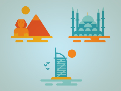 Landmarks - Middle East icons middle east vector