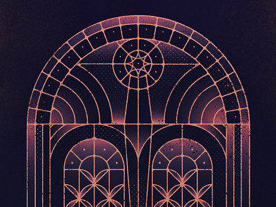 Portal dagger distressed gateway palm star texture universe vector vintage window