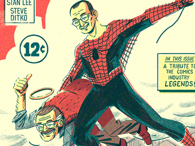 Steve & Stan character comic art graphic illustration retro spiderman texture typography vintage