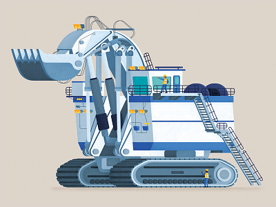 Big Dig character construction design detail editorial graphic illustration perspective retro texture vector vehicle