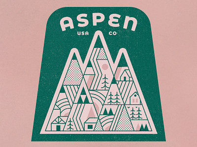 Aspen aspen badge retro ski snow sticker texture travel vintage