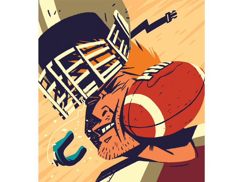 Heads Up digital texture drawing player helmet action football