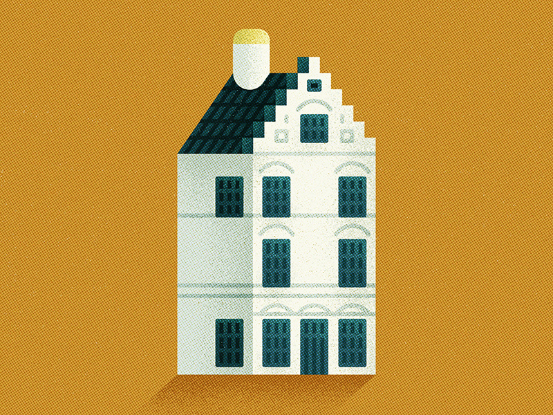 Dutch House ceramics drink house icon design vintage retro flat graphic vector texture illustration