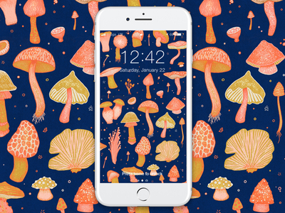 Magical Mushrooms! 🍄 background drawing illustration mobile mushroom pattern phone texture wallpaper