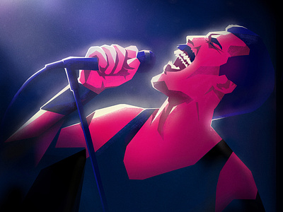 The Great Pretender character drawing freddie mercury graphic illustration microphone photoshop portrait queen texture