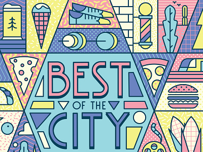 Best of the City cheese cheese burger ice cream pattern pizza shoes train typogaphy weights