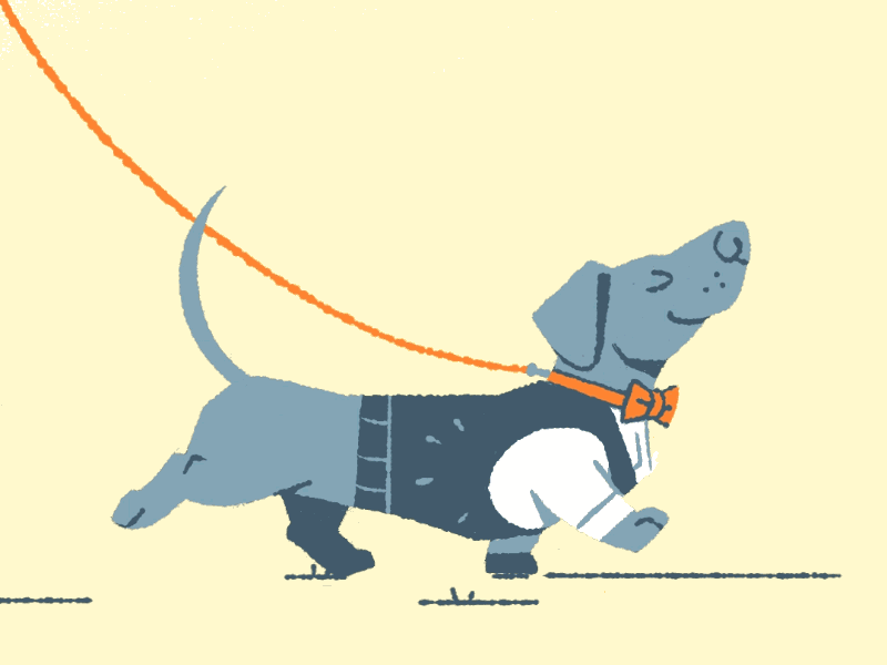 Sassy Sausage! animation character dog drawing gif illustration loop sausage dog texture walking cycle