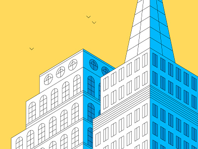 Skyline buildings city flat graphic illustration illustrator isometric perspective skyrise vector