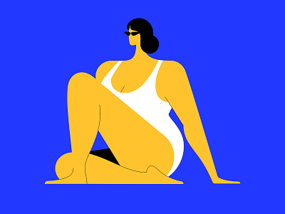 Posing Poolside bathing suit character characterdesign design flat geometric graphic illustration simple summer vector woman