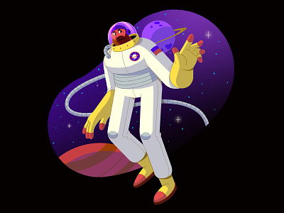 Final Frontier astronaut character design drawing galaxy gradient graphic illustration portal space texture vector