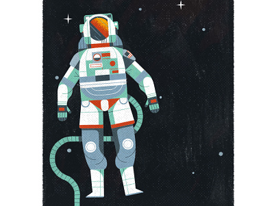 Atlas of Space Adventures apollo11 astronaut character design drawing editorial galaxy graphic illustration retro space texture vector