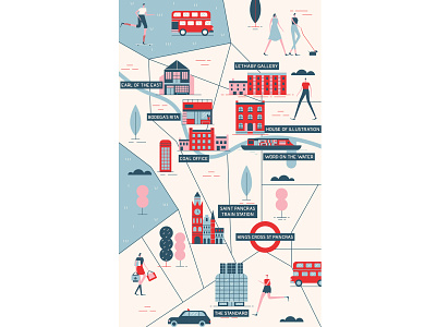 Les Echos character characterdesign design editorial flat graphic icon illustration location london london underground maps shopping travel typography vector