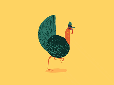 Gobble Gobble animation 2d character characterdesign drawing festive gift graphic holiday illustration loop motiondesign texture thanksgiving turkey