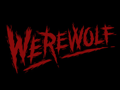 Werewolf hand typography horror werewolf