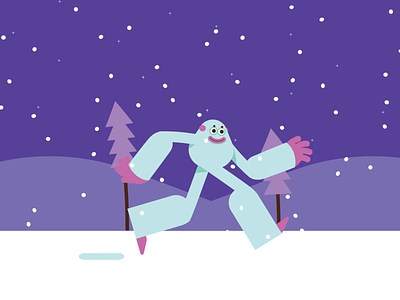'Tis the Season aftereffects animated gif animation character character design flat graphic holidays illustration loop run cycle snowing vacation vector winter yeti