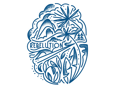 Rebelution lineart monoline palm plants scene t shirt t shirt illustration texture vector