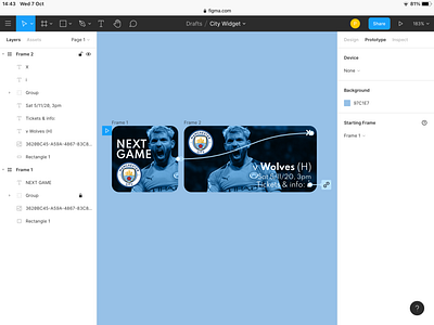 Design a Widget: Manchester City app design desktop dribbleweeklywarmup icon typography ui ux vector widget wireframe