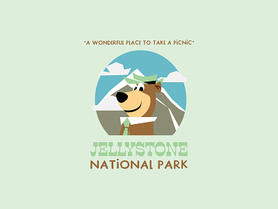 #dailylogochallenge - Day 20/50 branding daily logo challenge dailylogo design graphic design icon illustration jellystone lettering logo national park typography vector yogi bear