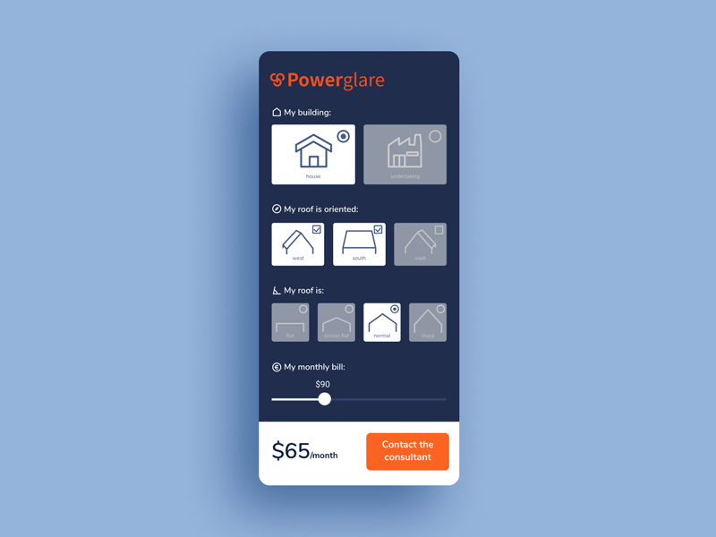 Solar Panels Calculator app calculator ui ux