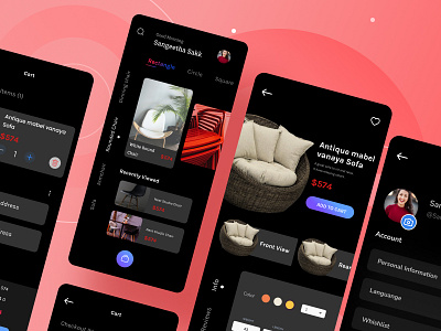 Furniture App ecommerce ecommerce app ecommerce design ecommerce shop furniture furniture app furniture design furniture store home home screen homepage ios app design mobile app design mobile ui onboarding screen