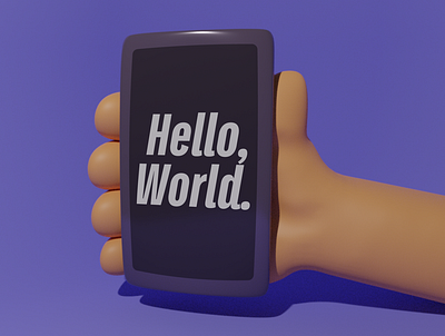 Hello, World. 3d blender design illustration