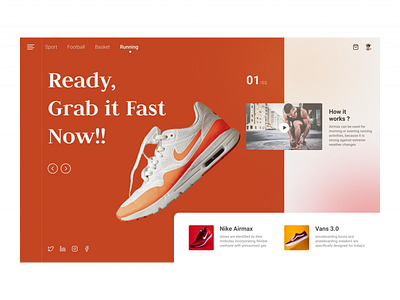Advertisment Shoes advertisment airmax branding design landingpage nike product running shoes sport sportation uiux vans webdesign website