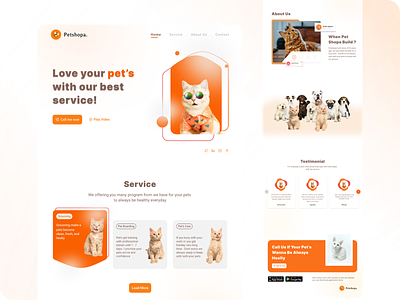 Petshopa Landing Page 👀 3d animal animalcare branding care cat catlove catlover dog doglover landingpage lovecat pet pets uiux