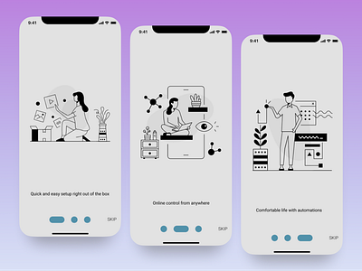 SmartHome App Onboarding app design illustration interface ui ux