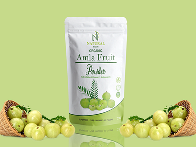 Amla Fruit Pouch Label Design