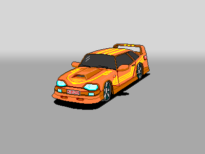 Pixel Car art car mspaint orange pixel race sport