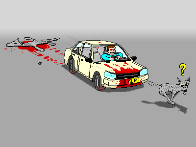 Killer art car jackal kill pixel road