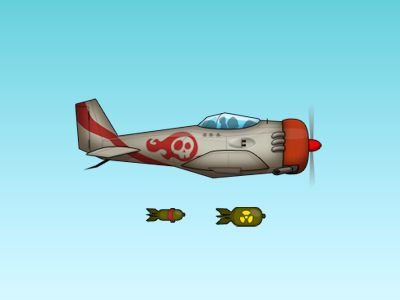 game graphics airplane bomb bomber game ios ipad skull sky