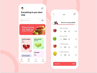 Just Apples - A fruit delivery app app design fruit grocery ui ux